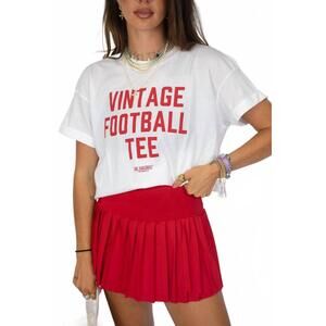 NEW GIRL DANGEROUS atlas vintage football tee in white